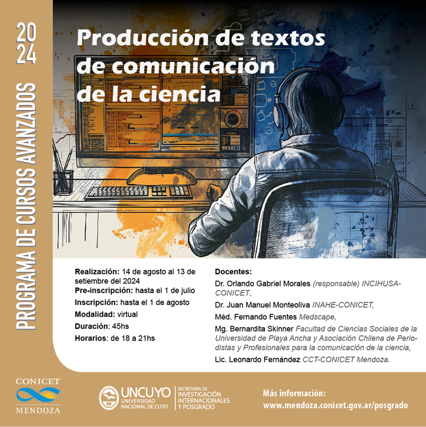 CURSO: Producción de textos de comunicación de la ciencia