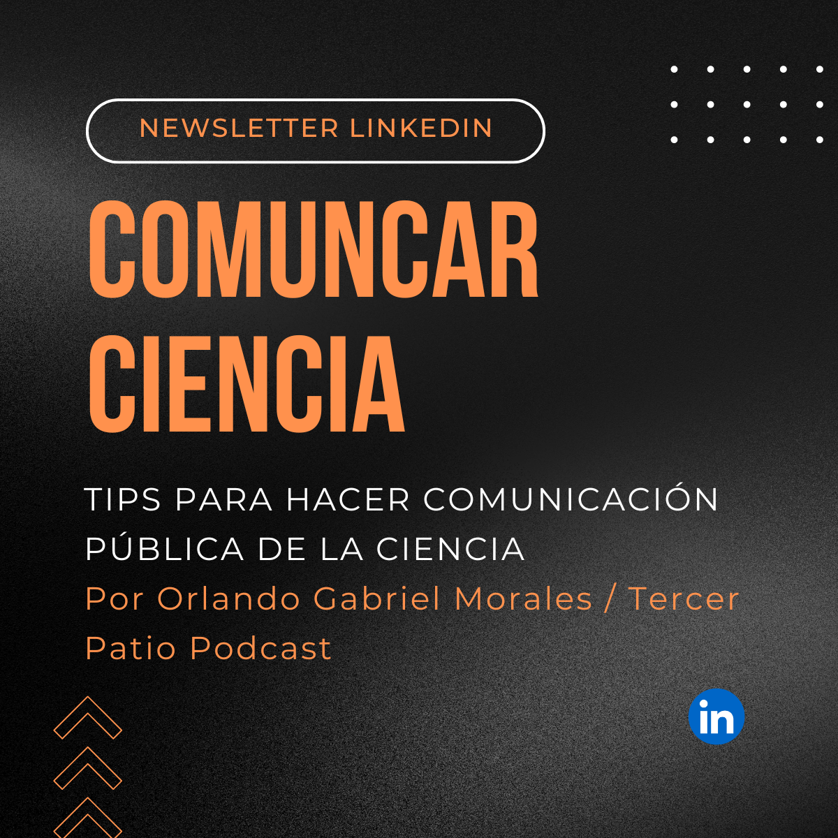 Banner promoting a newsletter on science communication titled 'Comunicar Ciencia' with tips for publicizing science.